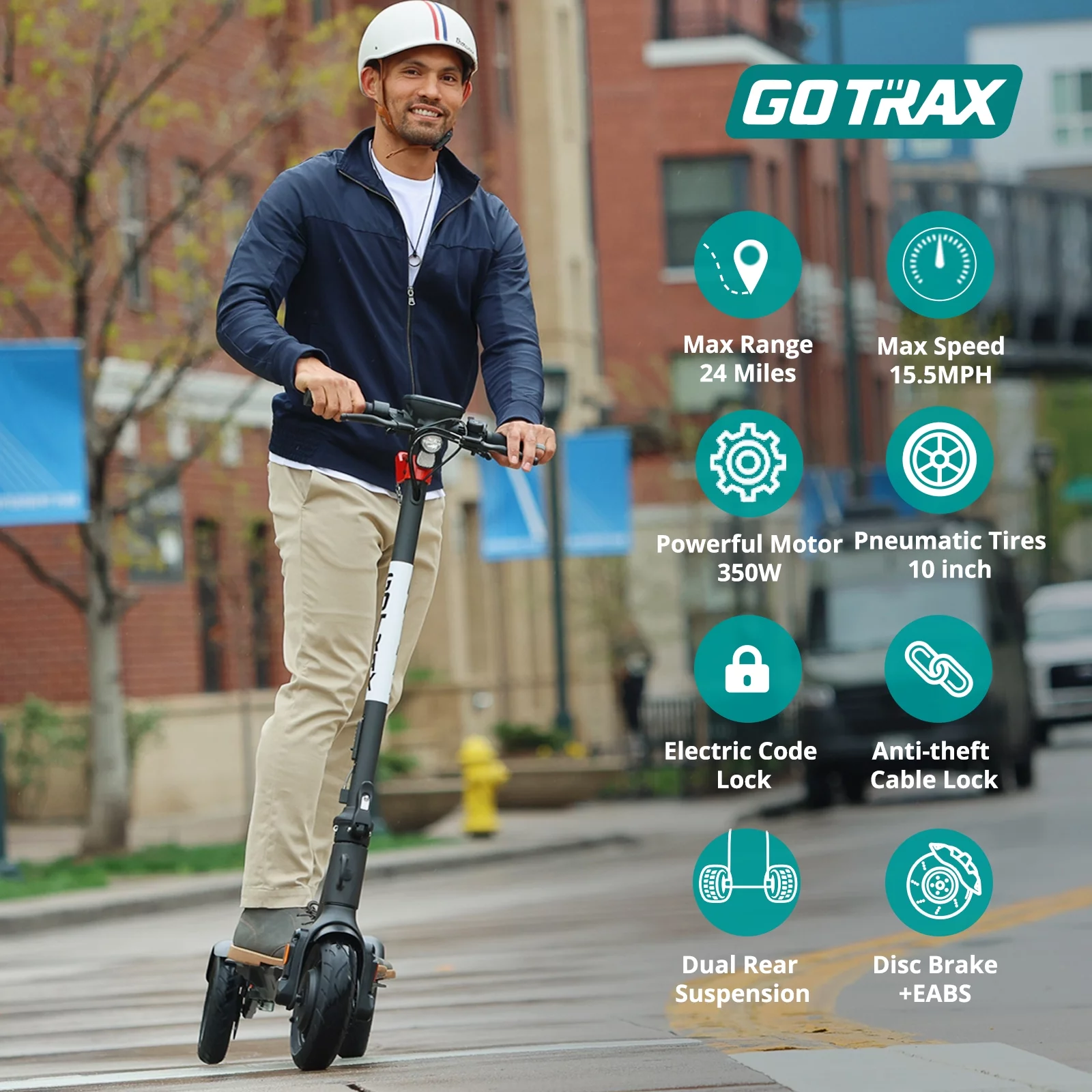 GOTRAX G Pro Electric Scooter Adults - 3 Wheels Folding Scooter for Commuters - 15.5mph, 24 mile