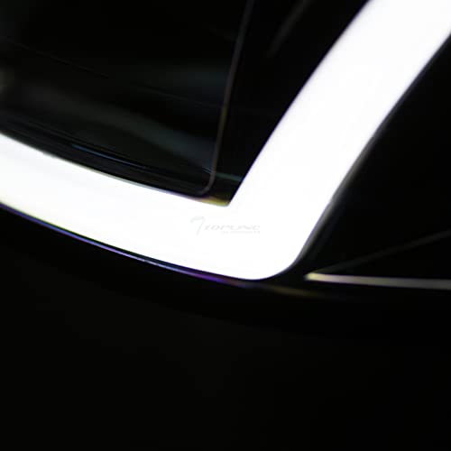 7422440591543 Compatible With 1999-2004 Ford Mustang Switchback Sequential LED Strip Bar Chrome Housing Headlights With Amber Reflector