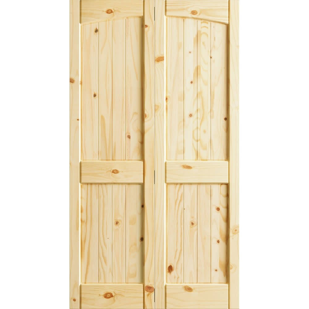 Frameport Paneled Manufactured Wood Unfinished Bi-Fold DOOR, Beige