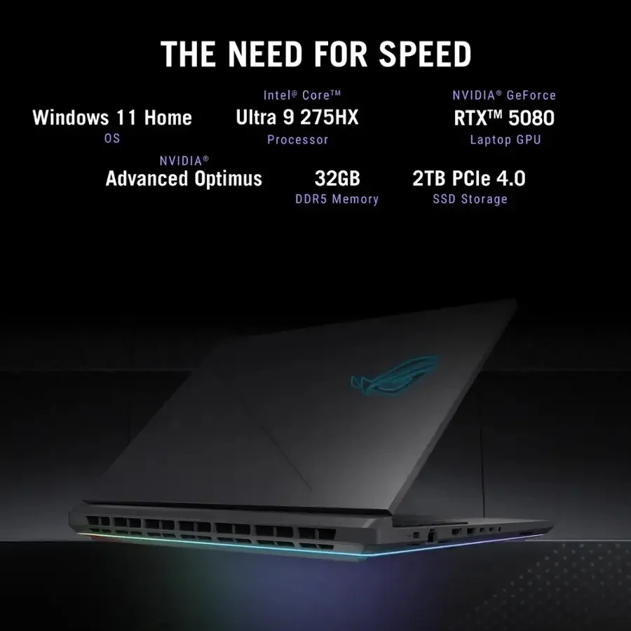 ASUS - ROG Strix G18 18" 2.5K 240Hz Gaming Laptop - Intel Core Ultra 9 HX - 32GB RAM - NVIDIA GeForce RTX 5080 - 2TB SSD - Eclipse Grey