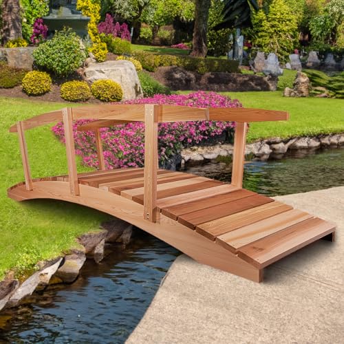 All Things Cedar FB36 Garden Bridge | 3-Ft Durable Outdoor Wooden Bridge for Garden, Backyards & Streams | Easy Assembly & Sustainably Sourced Cedar Wood | 36x29x7