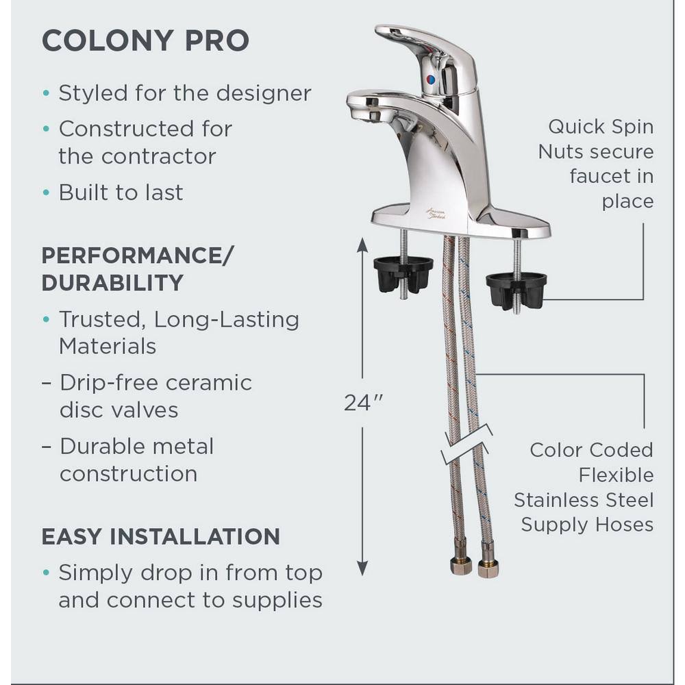 American Standard 7074.030 Colony Pro Single Handle Kitchen Faucet - - Polished Chrome