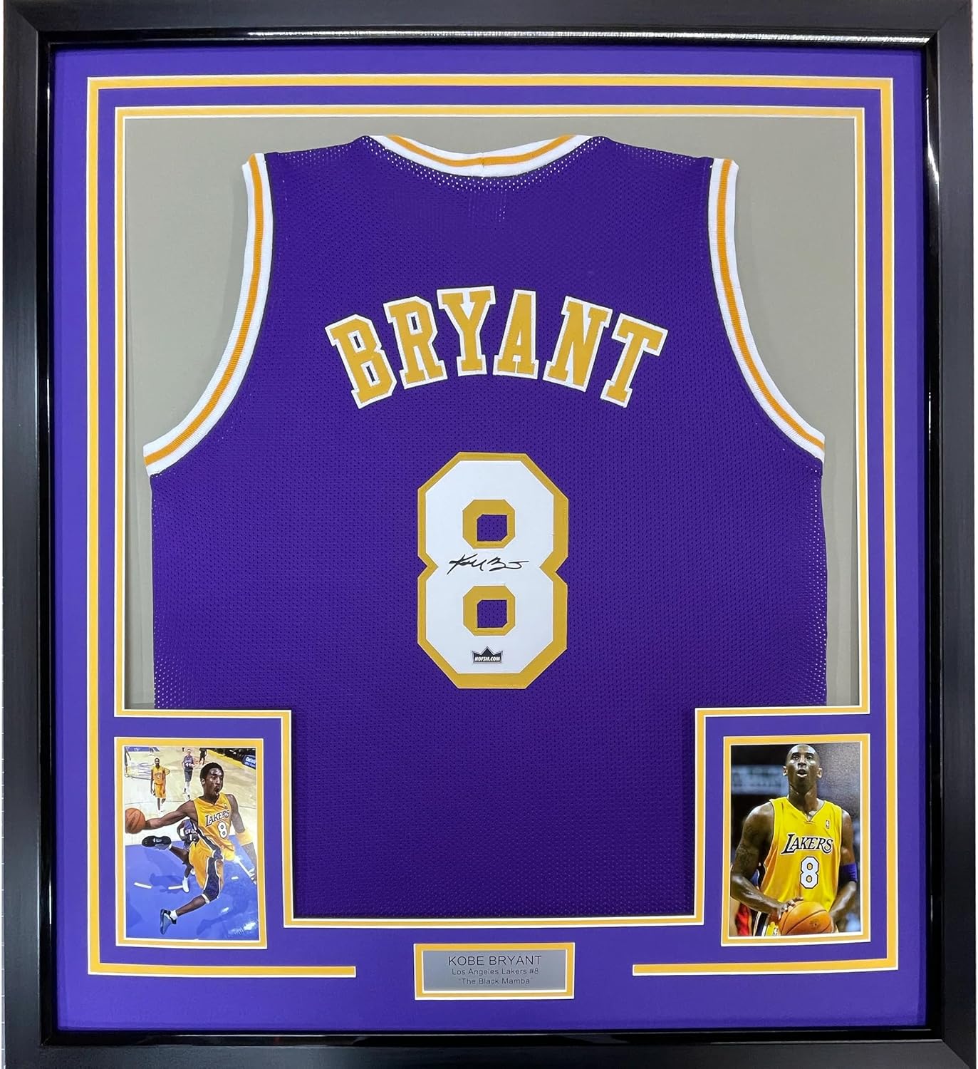 Framed Facsimile Autographed Kobe Bryant 35x39#8 Los Angeles LA Purple Reprint Laser Auto Basketball Jersey