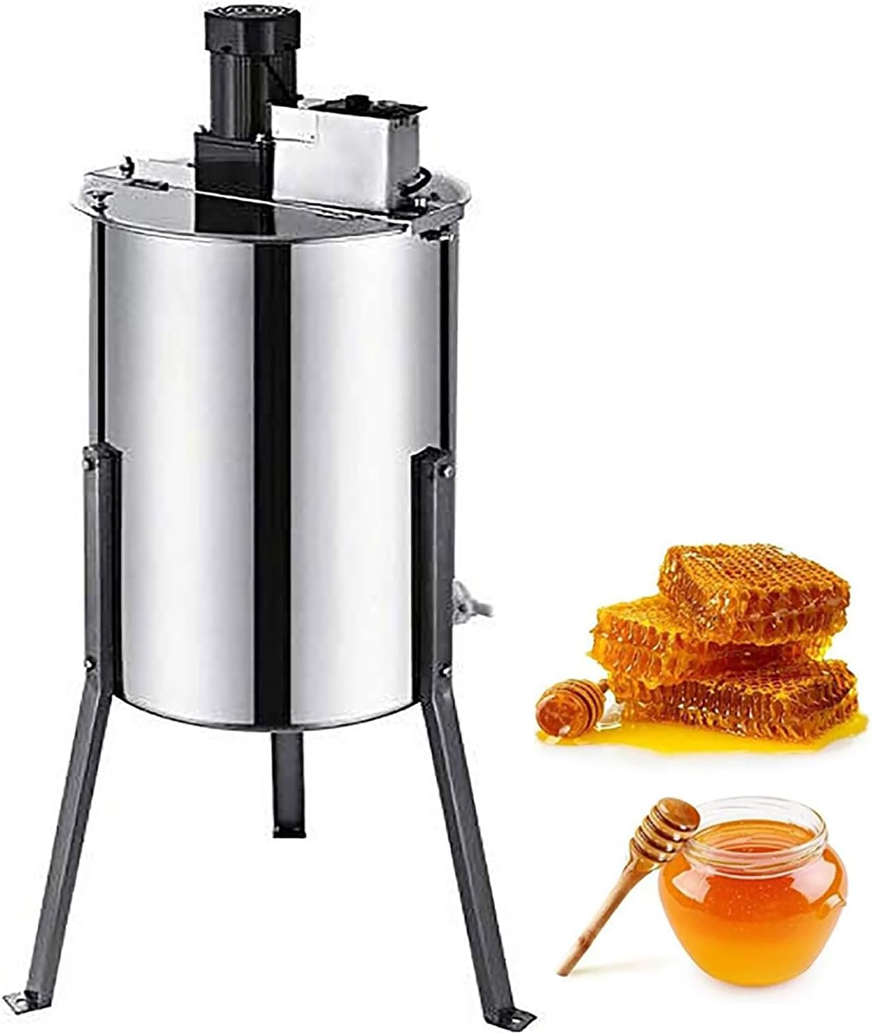 Electric Honey Extractor Separator, 3 Frame Food Grade Stainless Steel Honey Extractor, Drum Extraction Apiary Centrifuge Equipment for Honey Making, for Beekeeper