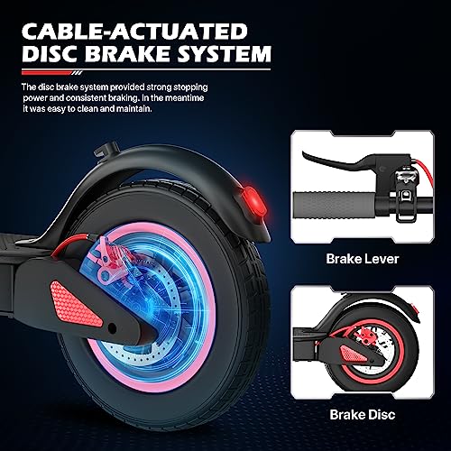 MoNiBloom E-Scooter Electric Kick Scooter w/LED Display and Bluetooth APP, Portable Folding Commuting Scooter for Adults & Teens