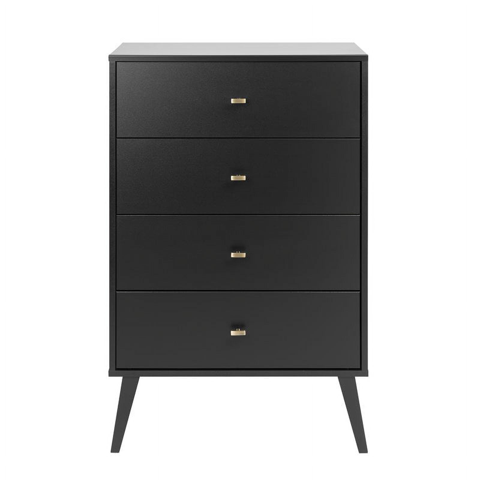 Home Square 4-Piece Set with 2 Nightstands Double Dresser and 4-Drawer Chest