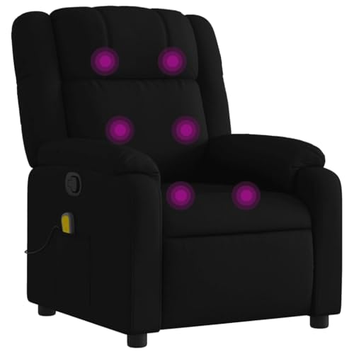 Massage Recliner Chair Black Fabric,Massage Recliner Chair with 6Point Vibration Massage for Ultimate Comfort and Relaxation Living Room Armchairs, Recliners & Sleeper Chairs