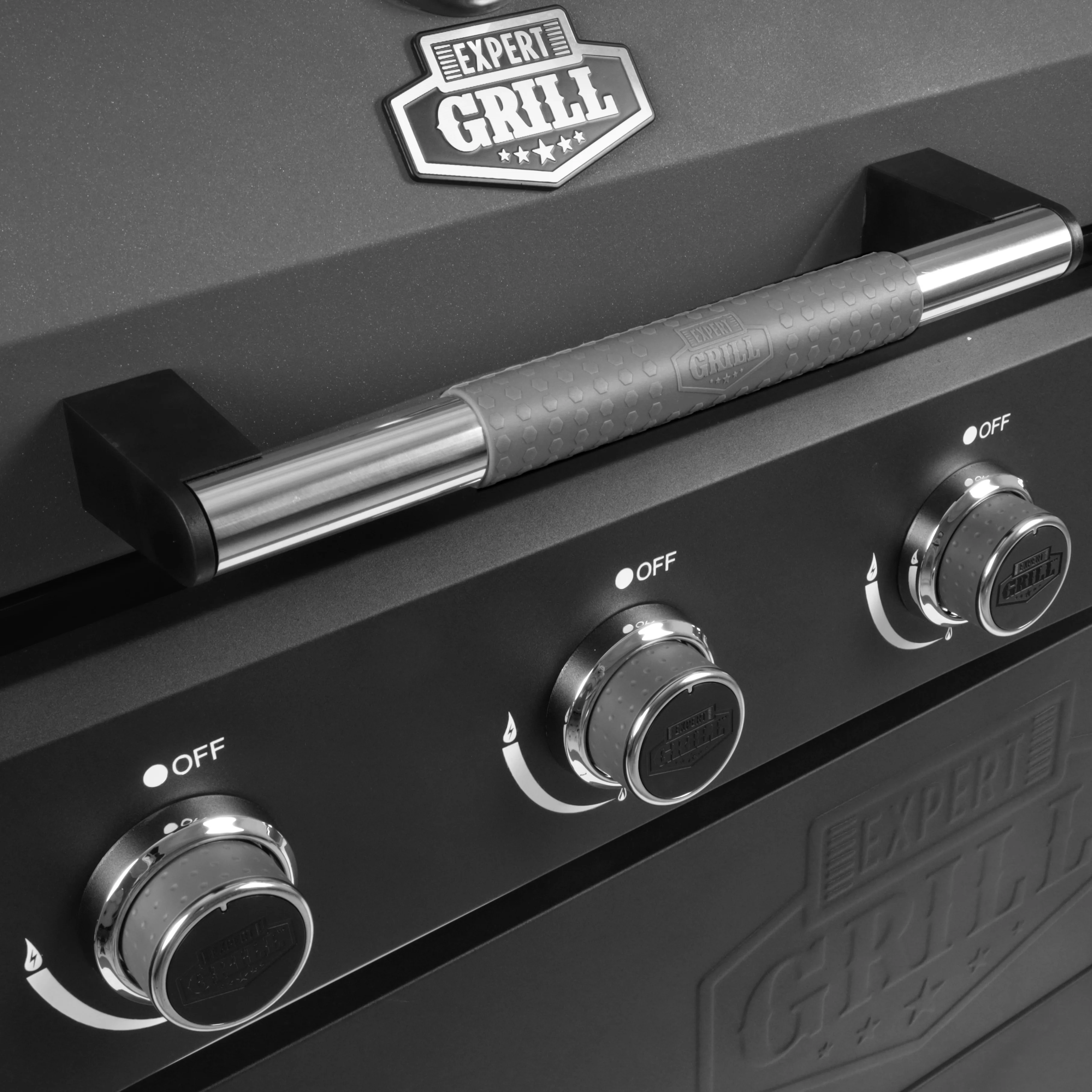 Expert Grill 5 Burner Combination Propane Gas Grill and Propane Griddle Grill, Black