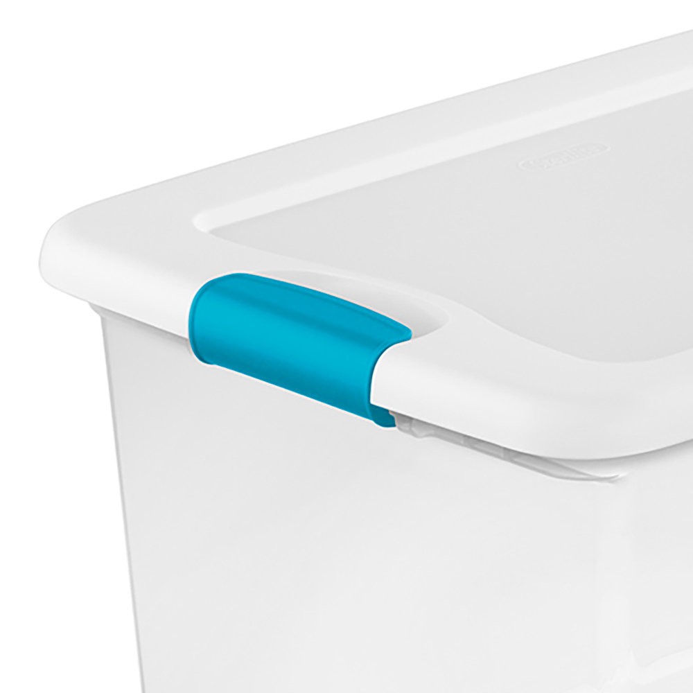 Sterilite 64 qt Clear/Red Latching Storage Box 13.5 in. H X 23.75 in. W X 16 in. D