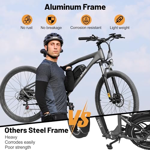 Race Electric Bike for Adults 27.5" Ebike,Peak 750W Brushless Motor,Removable Battery,Commuting Electric Mountain Bike,Up to 22MPH 7-Speed Electric Bicycle with Fork Suspension