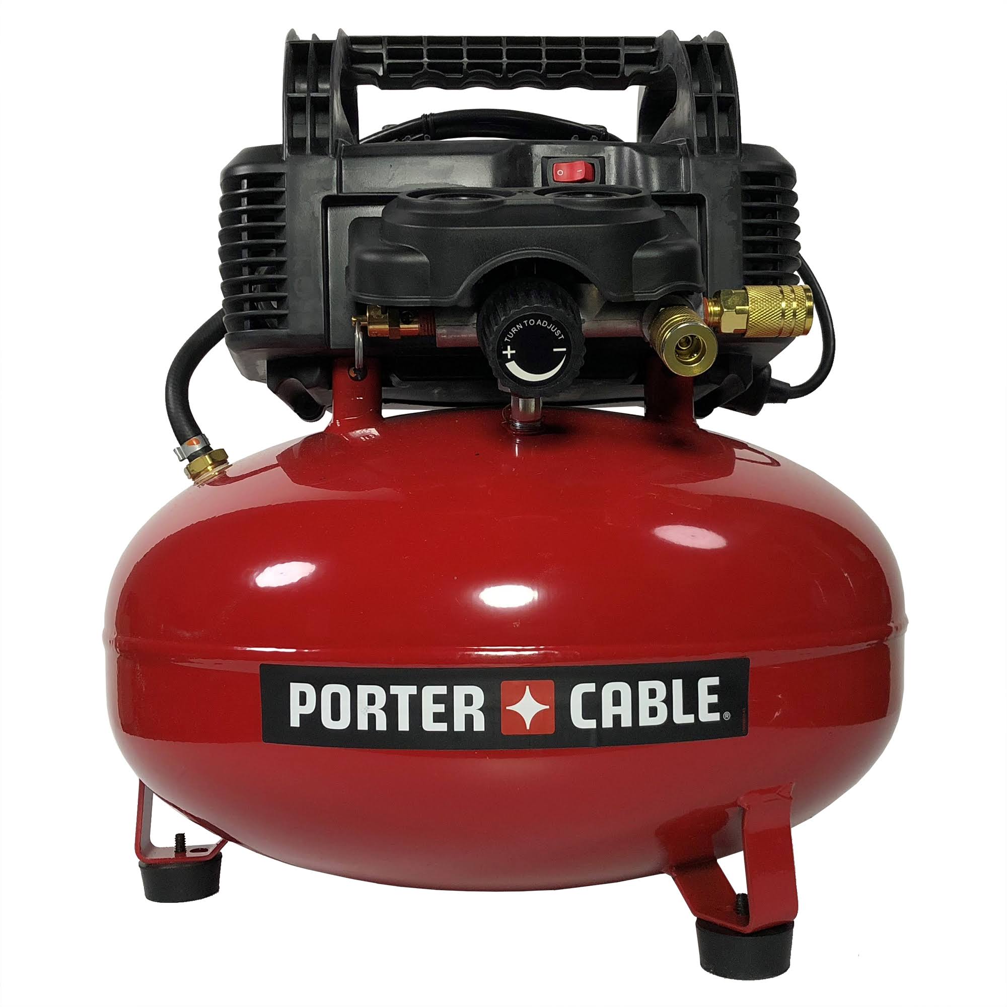 Porter-Cable C2002R Oil-Free Pancake Air Compressor, 0.8 HP, 6 gal