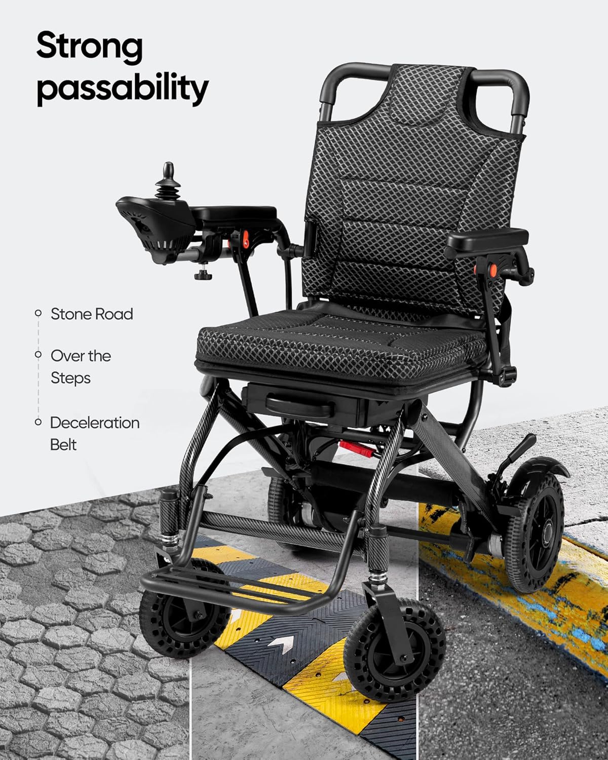 Electric Wheelchair Super Lightweight,Only 38lbs, Foldable Electric Wheelchair for Adults,Travel Size,Airline Approved,Intelligent Folding Electric Wheelchairs for Seniors, All Terrain