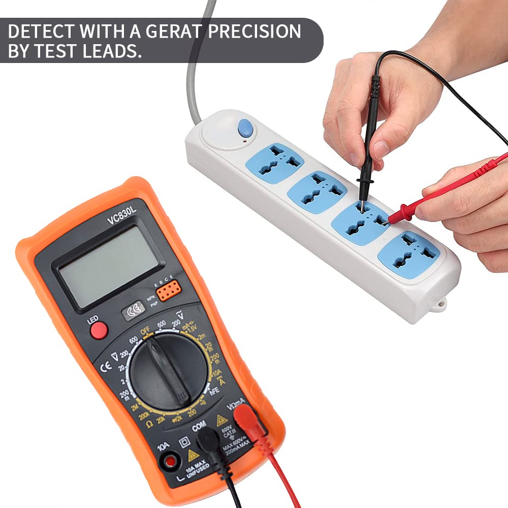 Digital Multimeter Pocket Clamp Multimeter Multifunction Tester Voltmeter Ammeter Ohm Meter Ac/Dc Ohm Voltage Amplifier and Diode Voltage Electrical Tester with Backlit LCD, Home Professional Use Car