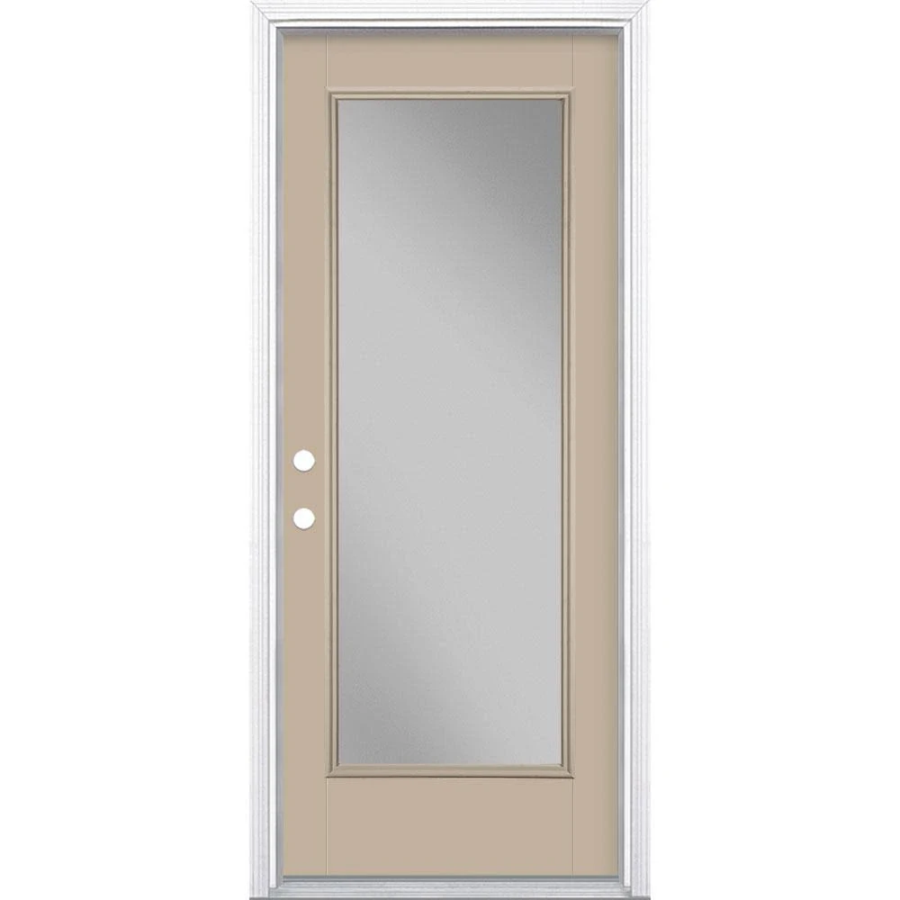 Masonite 32 in. x 80 in. Full Lite Canyon View Right-Hand Inswing Painted Smooth Fiberglass Prehung Front Door w/ Brickmold