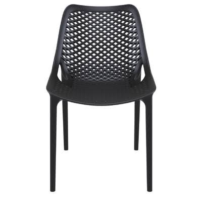 Farrah Stacking Patio Dining Chair (Set of 2) Color: Black