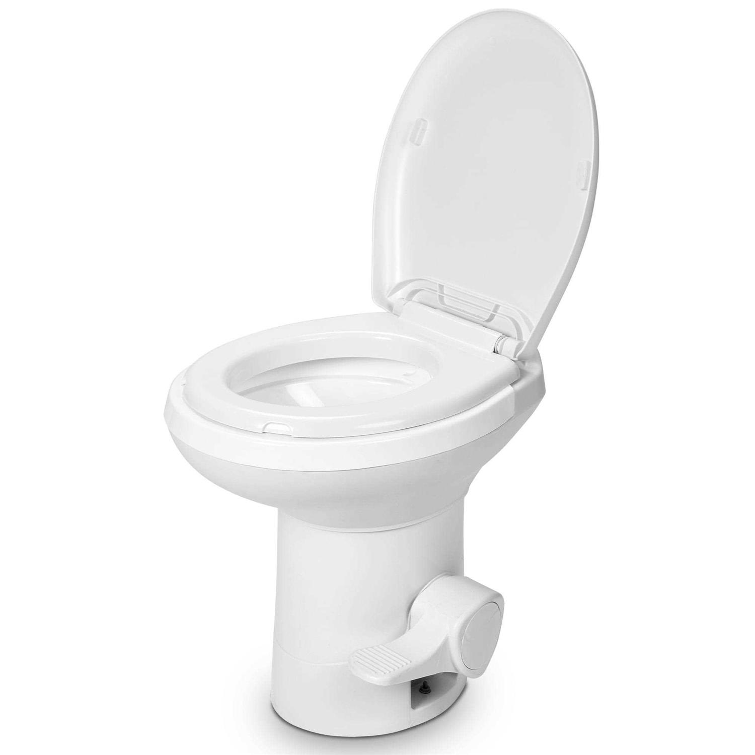 Dextrus Portable RV Toilet with Pedal Flush Gravity Flush Toilet High Profile for Caravan Travel - Shop Hardware Tools Online Store