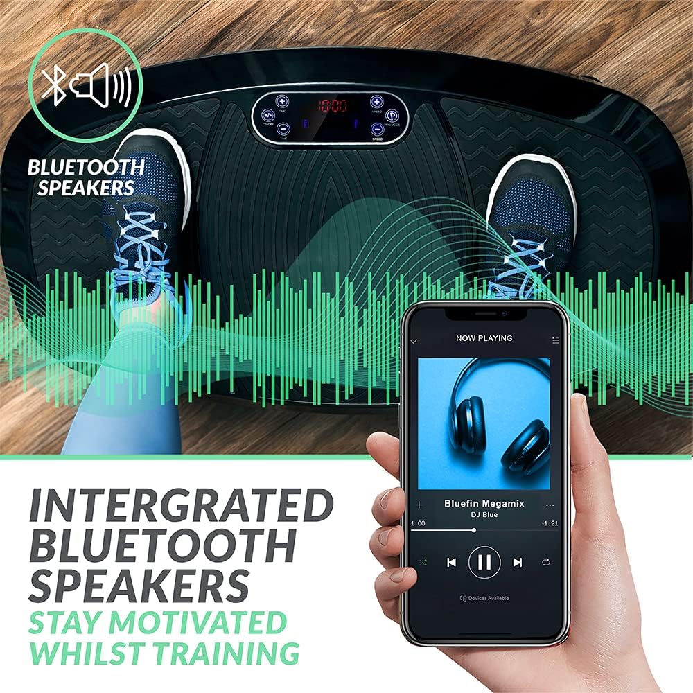 Bluefin Fitness Dual Motor 3D Vibration Platform | Oscillation, Vibration + 3D Motion | Huge Anti-Slip Surface | Bluetooth Speakers | Ultimate Fat Loss | Unique Design | Get Fit at Home