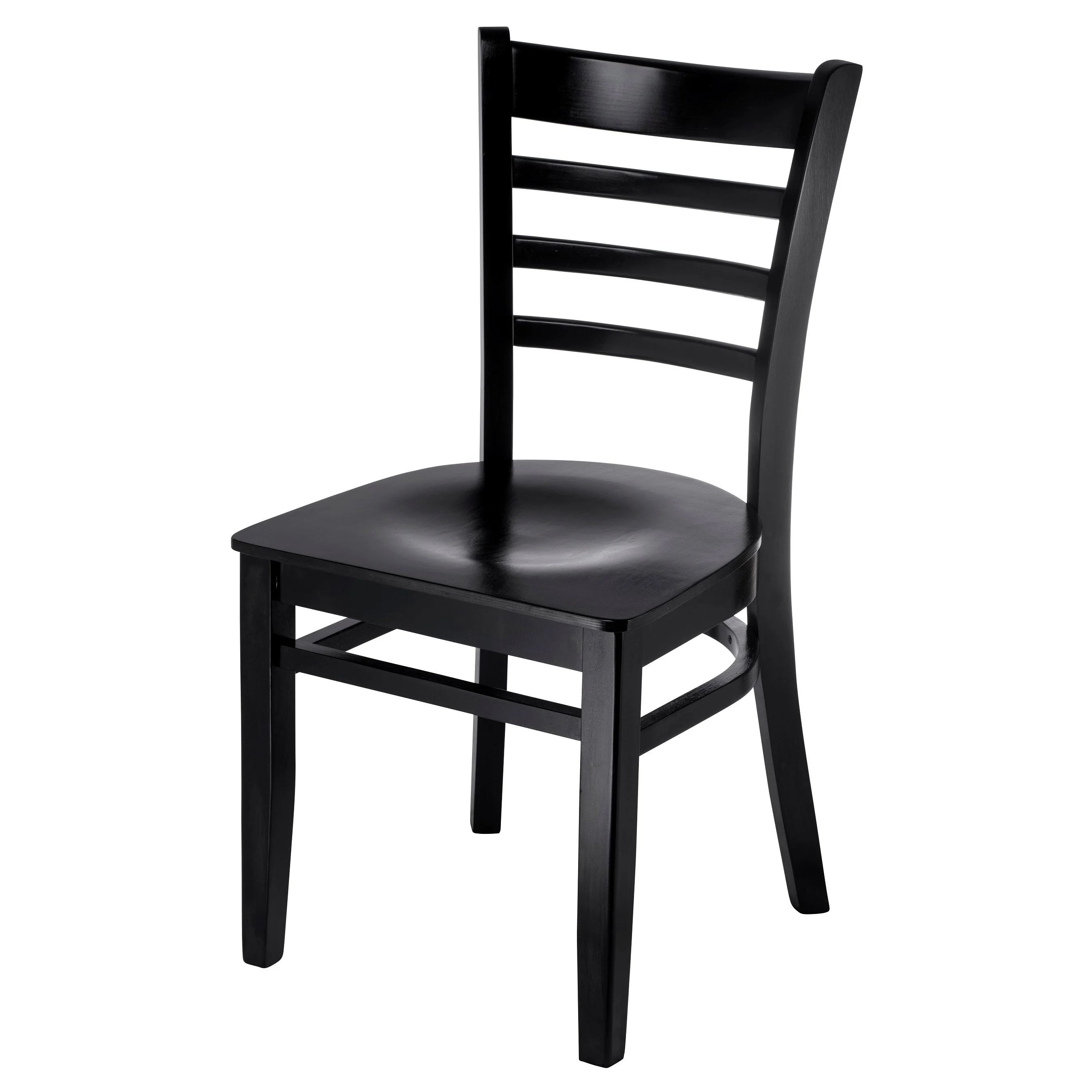 Ladderback Side Chair in Mahogany with Wood Seat (Set of 2)