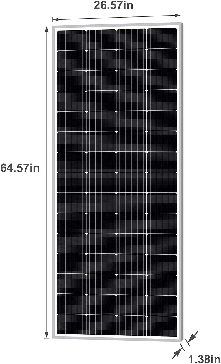 Newpowa 200W Monocrystalline 200 Watts 12V Solar Panel High Efficiency Mono PV Module Power for RV Marine Boat Cabin or Other Off Grid System (200W Classic)