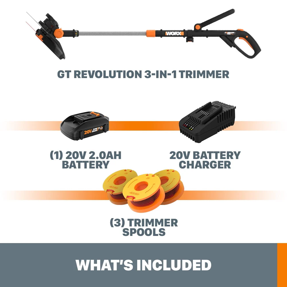 Worx WG170.2 20V Power Share GT Revolution 12 Cordless String Trimmer