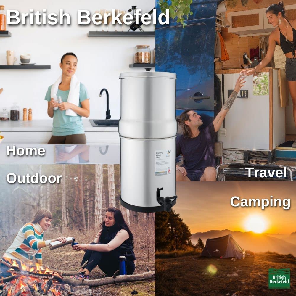 British Berkefeld Doulton British Berkefeld W9361132 2.25 Gallon Countertop Water Filter System Uses 2X Ultra Fluoride Ceramic Filters