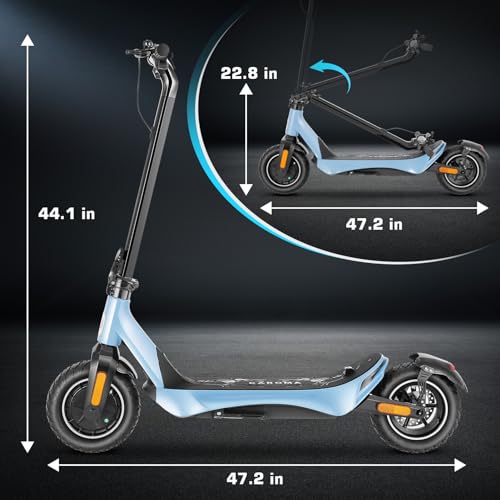 Caroma Electric Scooter, Peak 850W Powerful Motor, 30 Miles Long Range and 36 MPH Top Speed, Turn Signal & Cruise Control, Folding Electric Scooter Adults with Wide Pneumatic Wheel