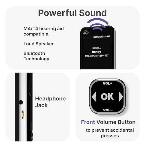 Jethro SC490 4G Unlocked Large Button Cell Phone for Seniors + Unlimited Talk & Text, 4GB of High-Speed Data | 6-Month Plan