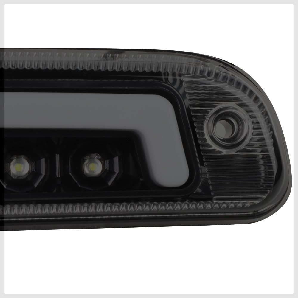NUVISION For 1993-2016 Ford Ranger F250 F350 F450 Rear LED 3rd Third Brake Light Tail Stop Lamp Black Housing Smoked Lens 12 13 14 15