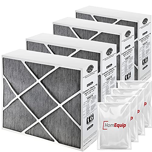 Lennox 20x25x5 Furnace Filter, X6675 Filter Replacement, Merv 16 Carbon Clean Filter Media with Homequip Disposal Bag