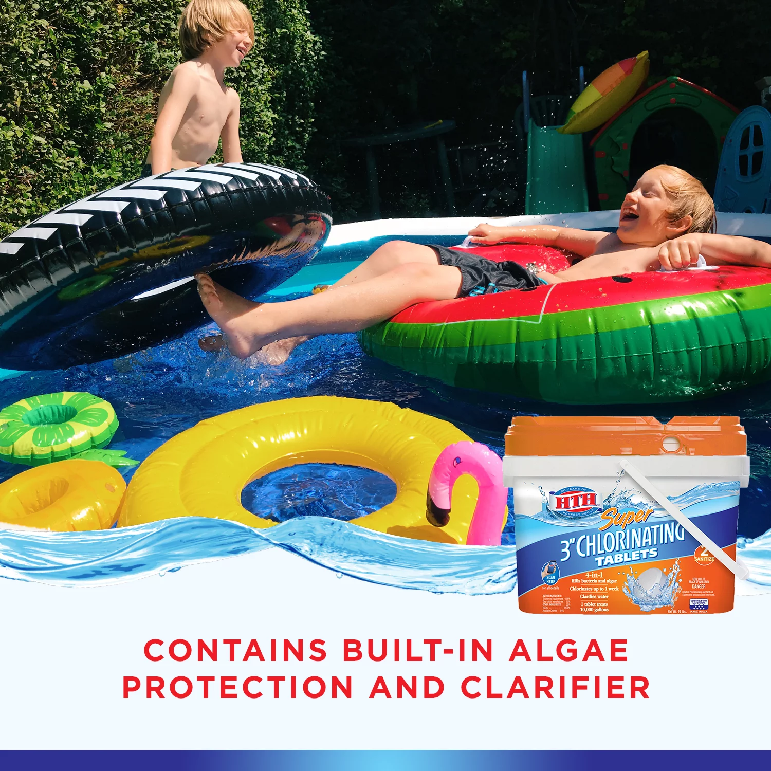 HTH Super 3 Inch Chlorine Tablets for Pool, Pool Chemicals, 25 lbs