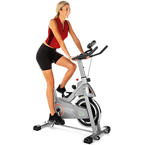 Lanos Exercise Bike, Stationary Bike for Indoor Cycling | The Perfect Exercise Bikes for Home Gym | Indoor Exercise Bike for Men and Women | Stationary Bike | Comfortable Seat Cushion, Silent Belt Drive, iPad Holder
