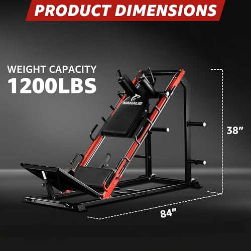 NANAUE Leg Press Hack Squat Machine, Commercial Grade Leg Press Machine for Home Gym with Linear Bearing, Professional Adjustable Leg Press Hack Squat Combo for Quads, Glute and Thigh in Home Gym