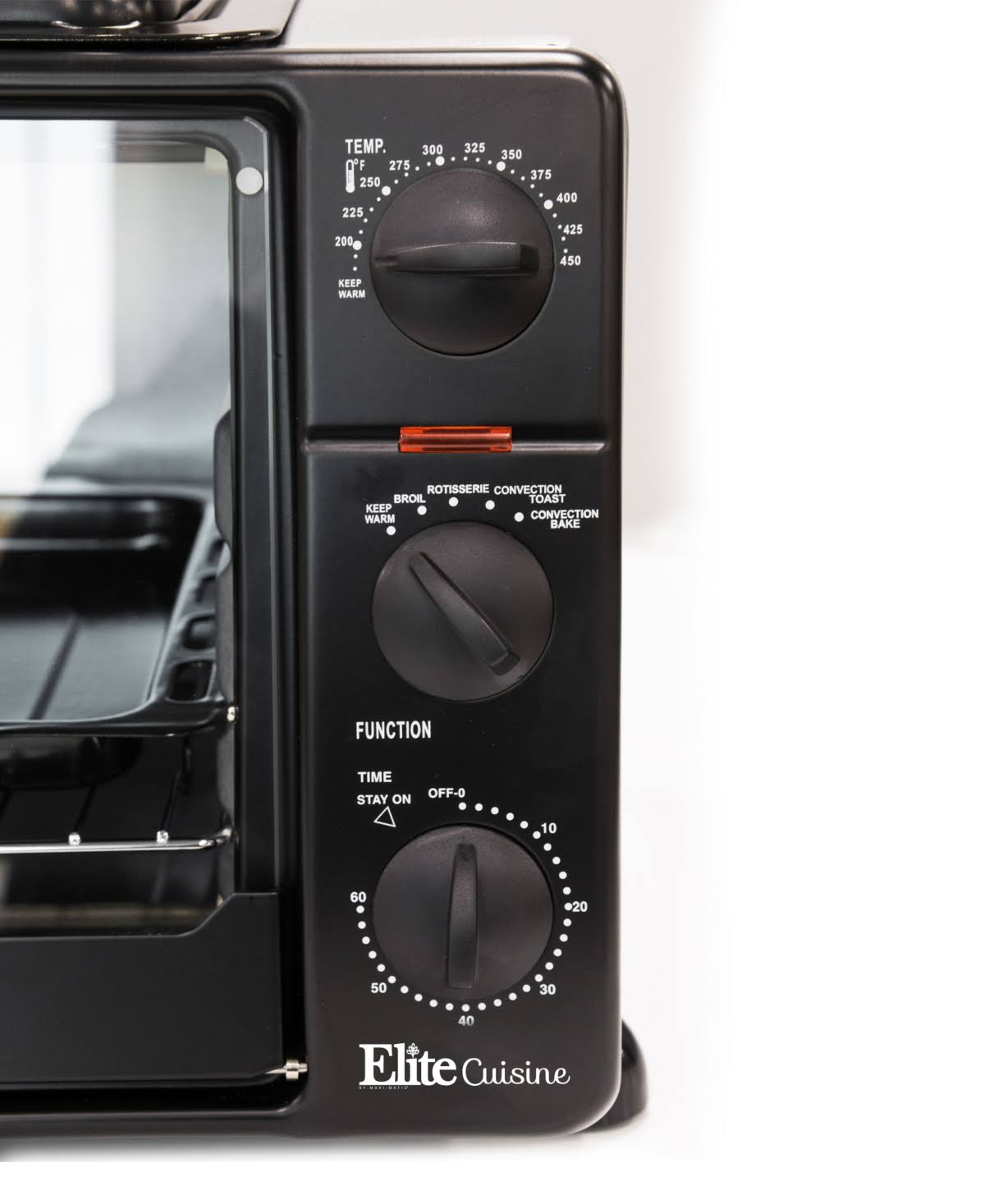 Elite Countertop Toaster Oven with Top Grill u0026 Griddle Rotisserie, Black