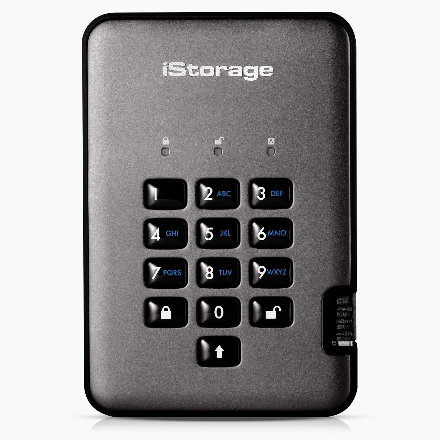 iStorage diskAshur PRO2 SSD 1TB Secure solid state drive - FIPS Level 3 certified - Password protected, dust and water resistant, military grade hardware encryption IS-DAP2-256-SSD-1000-C-X