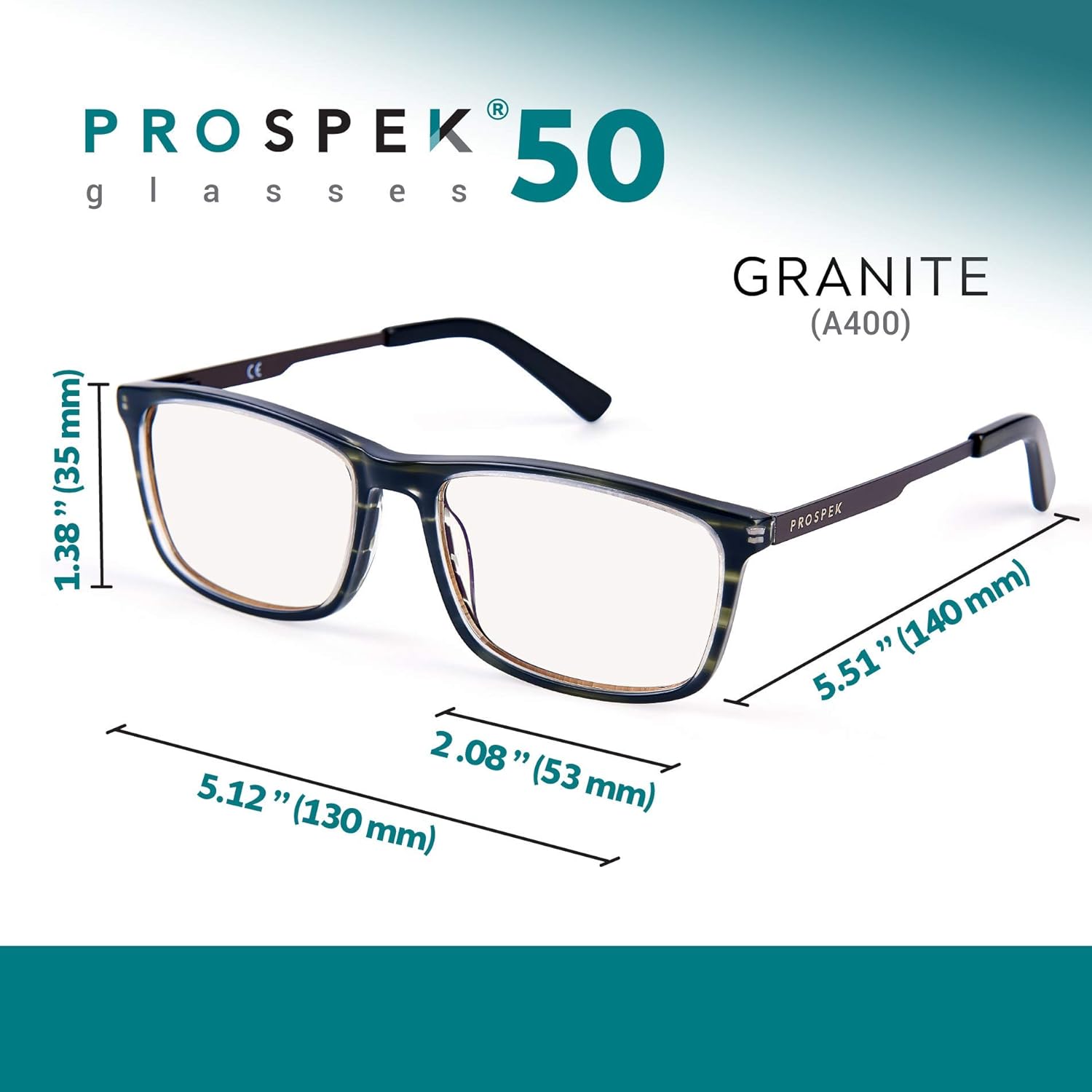 Blue Light Computer Glasses PROSPEK, Amber, Anti Glare Clear Lens, Protect from Screen's Blue Light, High Optical Quality Lenses