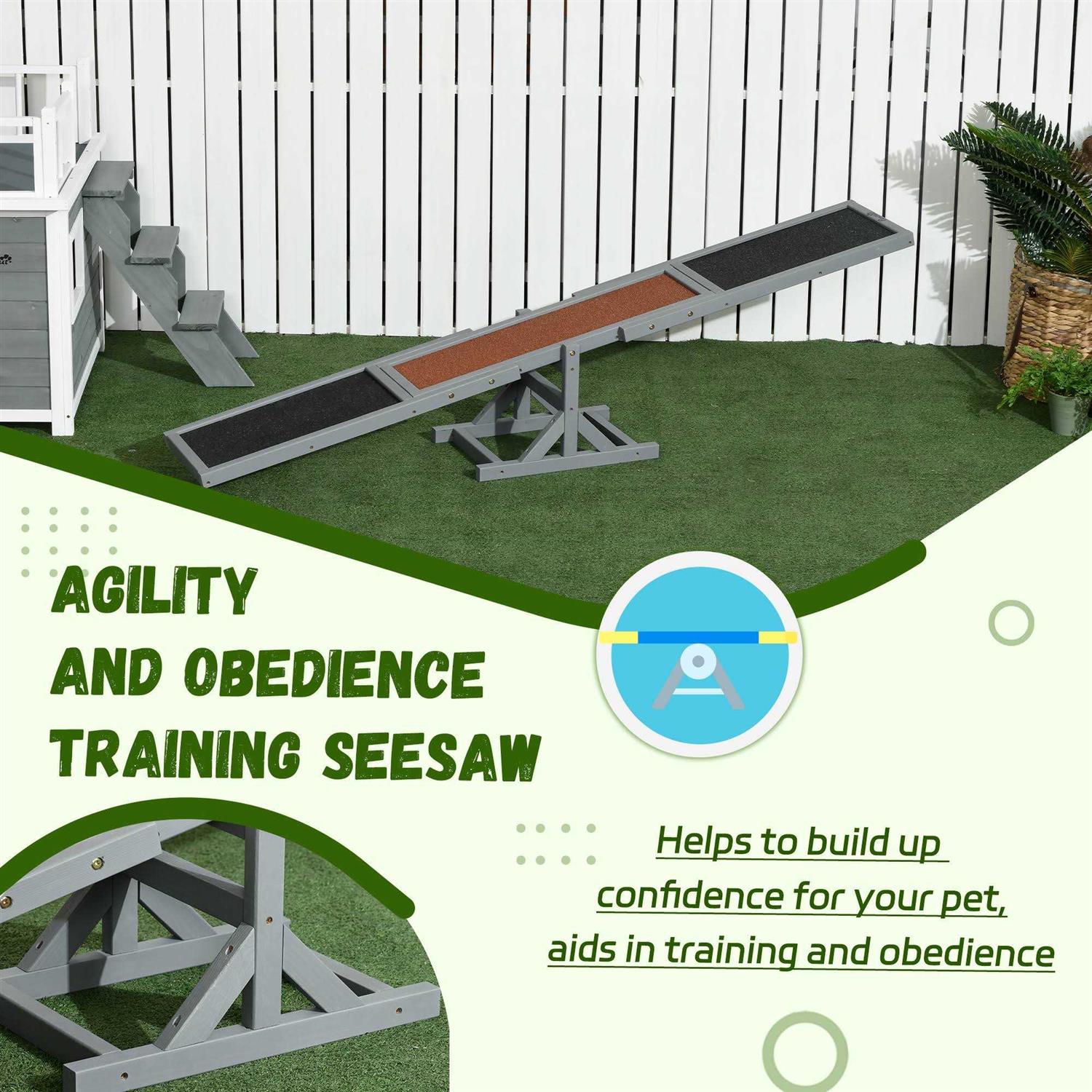 PawHut Wooden Dog Agility Seesaw for Training and Exercise - Pet Supplies online store