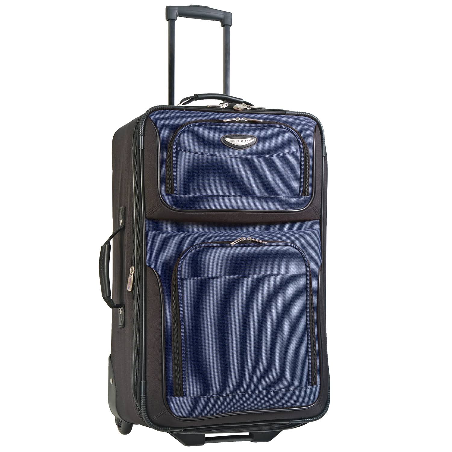 Traveler's Choice Amsterdam Two Tone Expandable Rolling Suitcase - 25 - Navy
