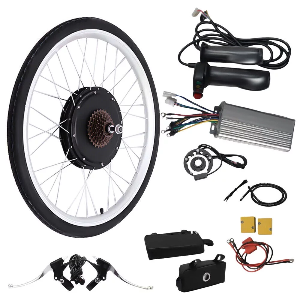 ZhdnBhnos 48V 1000W 26'' E-Bike Conversion Kit Electric Bicycle Rear Wheel Cycling Hub Motor Set - Curated Treasures Market