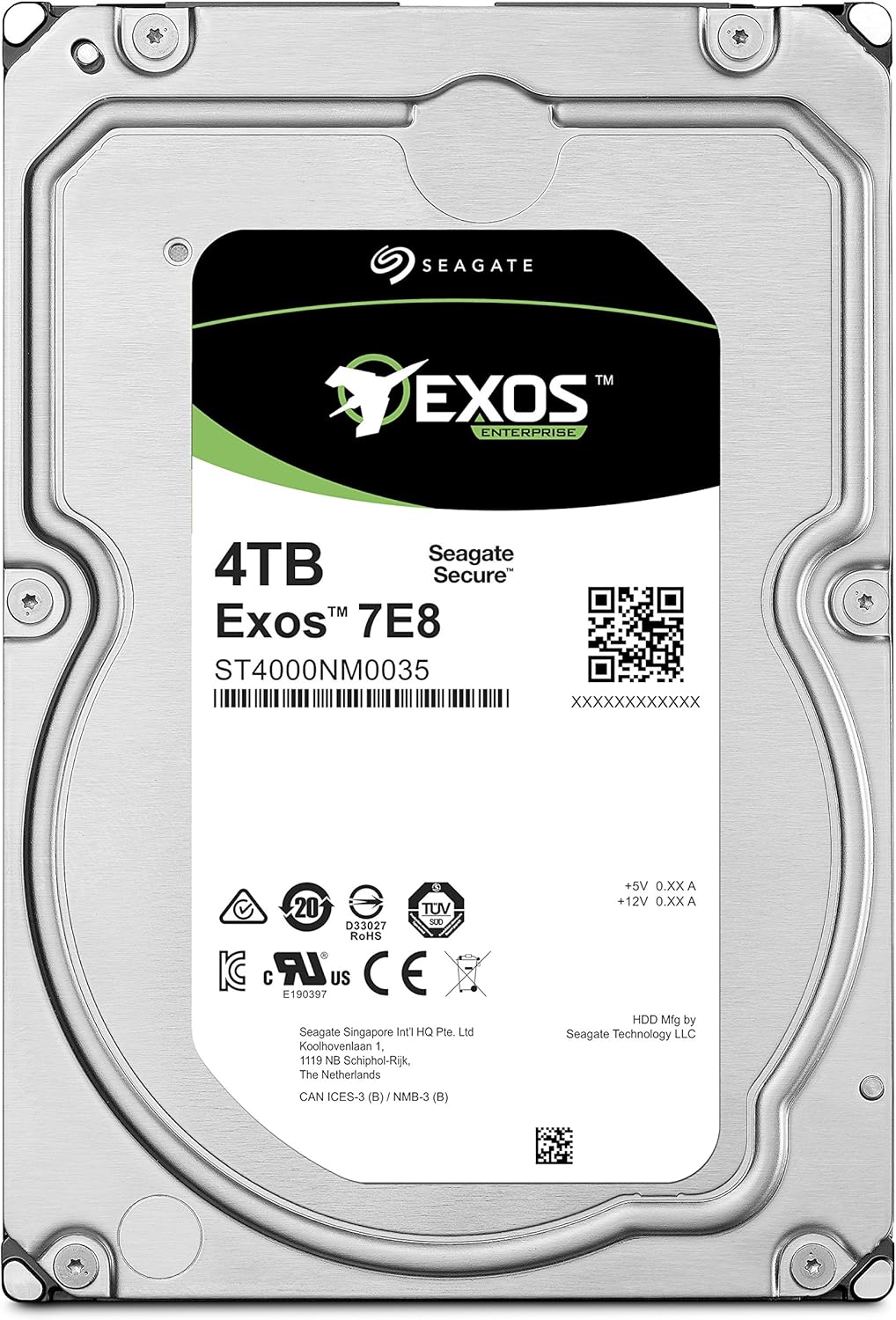 Seagate Exos 7E8 4TB 512n SATA 128MB Cache 3.5-Inch Enterprise Hard Drive (ST4000NM0035)