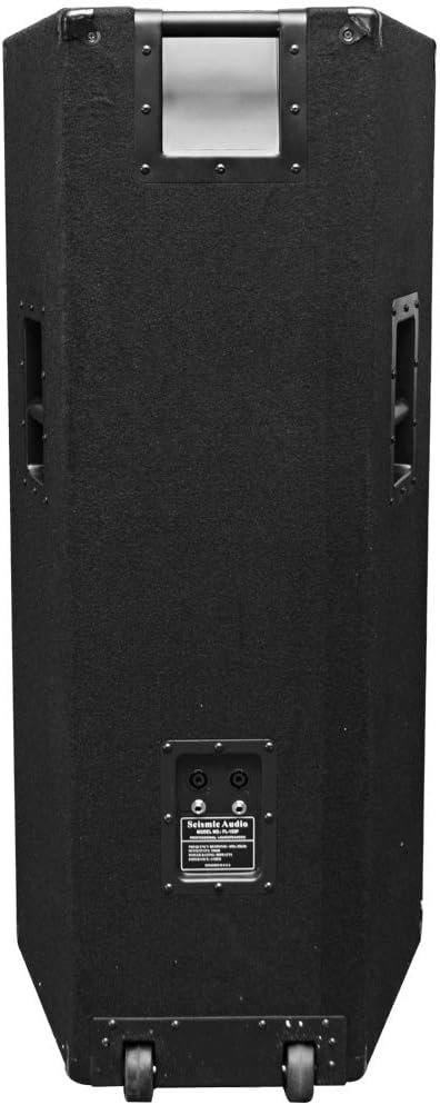 Seismic Audio - FL-155PC - Pair of Dual Premium 15 PA/DJ Speaker Cabinets with Titanium Horns - Wheel Kits and Rear Handles - 800 Watts RMS per Cabinet