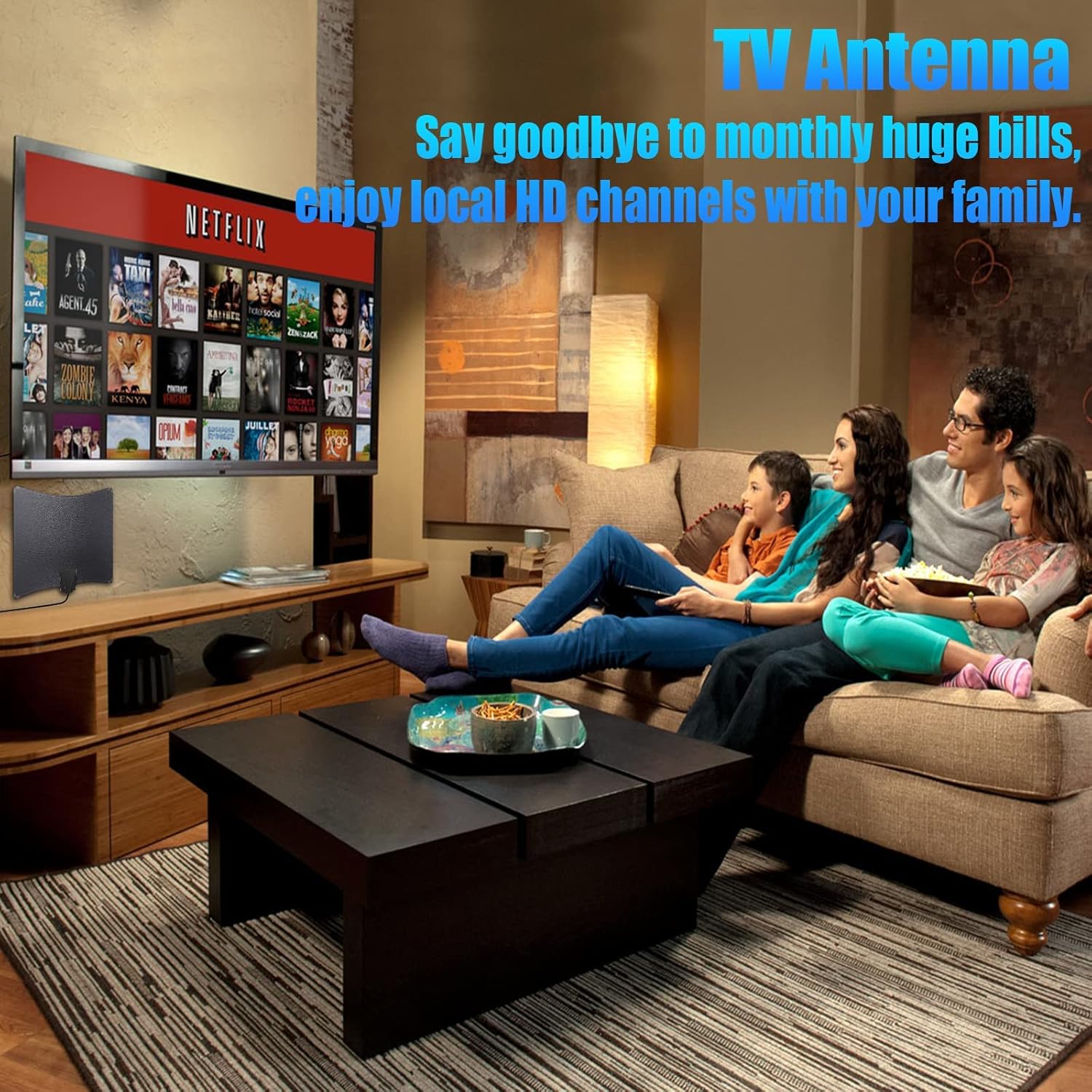TV Antenna - Amplified HD Digital TV Antenna 350+ Miles Long Range - Portable Indoor/Outdoor Antenna Support 360&deg; Signal 4K 1080p Fire tv Stick-All Smart/Old TVs-18ft Coax Cable