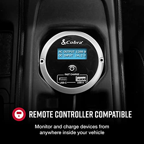Cobra PRO 2500W Professional Grade Power Inverter, Portable – 2500-Watt Car Charger, 4 Grounded AC Outlets, 2 Fast Charge USB Ports and Remote Controller (CPIALCDG1) Compatible