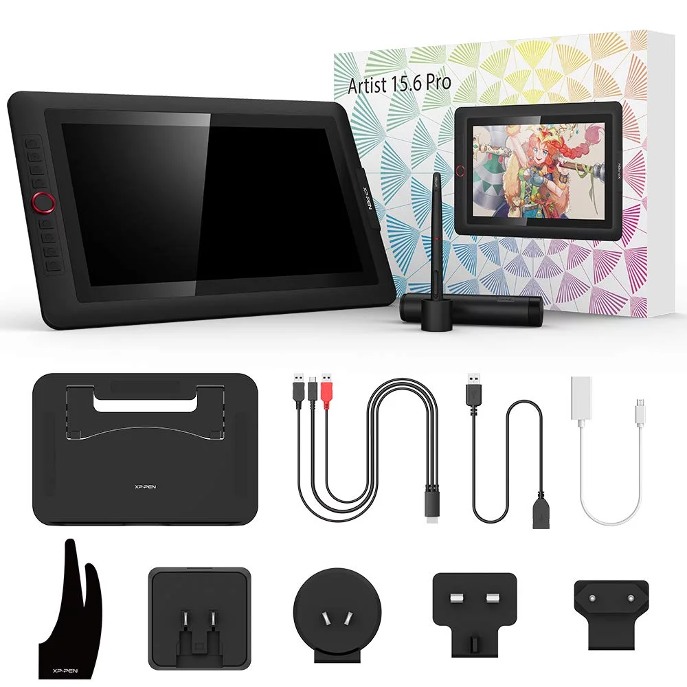 XP-PEN Artist 15.6 Pro Graphics Drawing Tablet Full-Laminated Pen Display with 60 Degree Tilt Function, Red Dial, 8192 Levels Pen Pressure