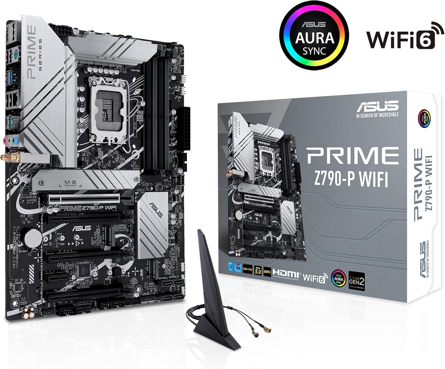 ASUS Z790-P ATX Motherboard with WiFi 6, PCIe 5.0, DDR5, 14+1 Power Stages, 3X M.2, Thunderbolt 4, 2.5Gb LAN