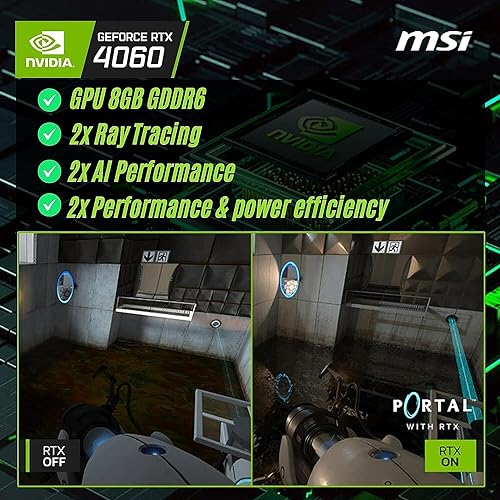 MSI Cyborg 15 Gaming Laptop, 15.6" FHD 144Hz Display, Intel Core i7-12650H, NVIDIA GeForce RTX 4060, 32GB DDR5 RAM, 1TB SSD, Webcam, Backlit Keyboard, Wi-Fi 6, Windows 11 Home, Translucent Black