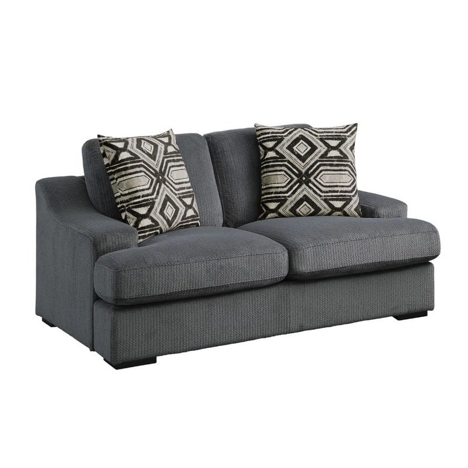 Lexicon Orofino Microfiber Upholstered Loveseat in Dark Gray