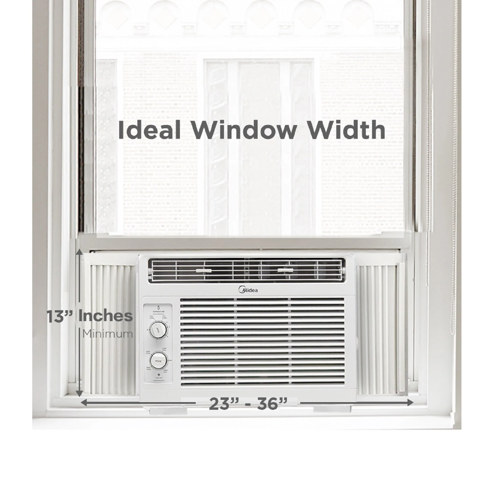 Midea 5,000 BTU 150 Sq ft Mechanical Window Air Conditioner, White, MAW05M1WWT