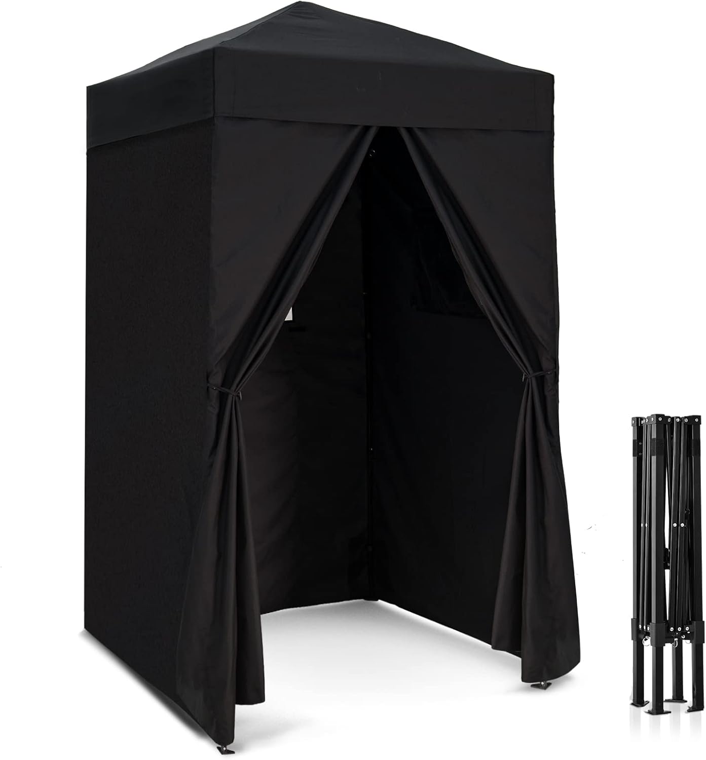 EAGLE PEAK Flex Ultra Compact 4’x4’ Pop-up Changing Room Canopy, Portable Privacy Cabana for Pool, Fashion Photoshoots, or Camping (Blue/Green/Yellow)
