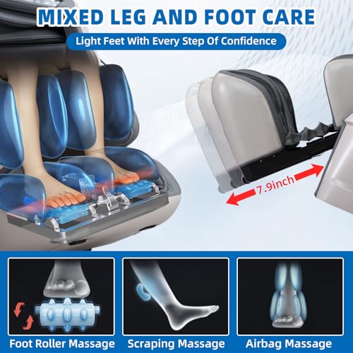 Massage Chair, Full Body Massage Chairs with Zero Gravity AI Voice Control Intelligent Body Scan Detection SL Track Foot Massage 3D Massage Recliner Bluetooth Speaker Airbags Black