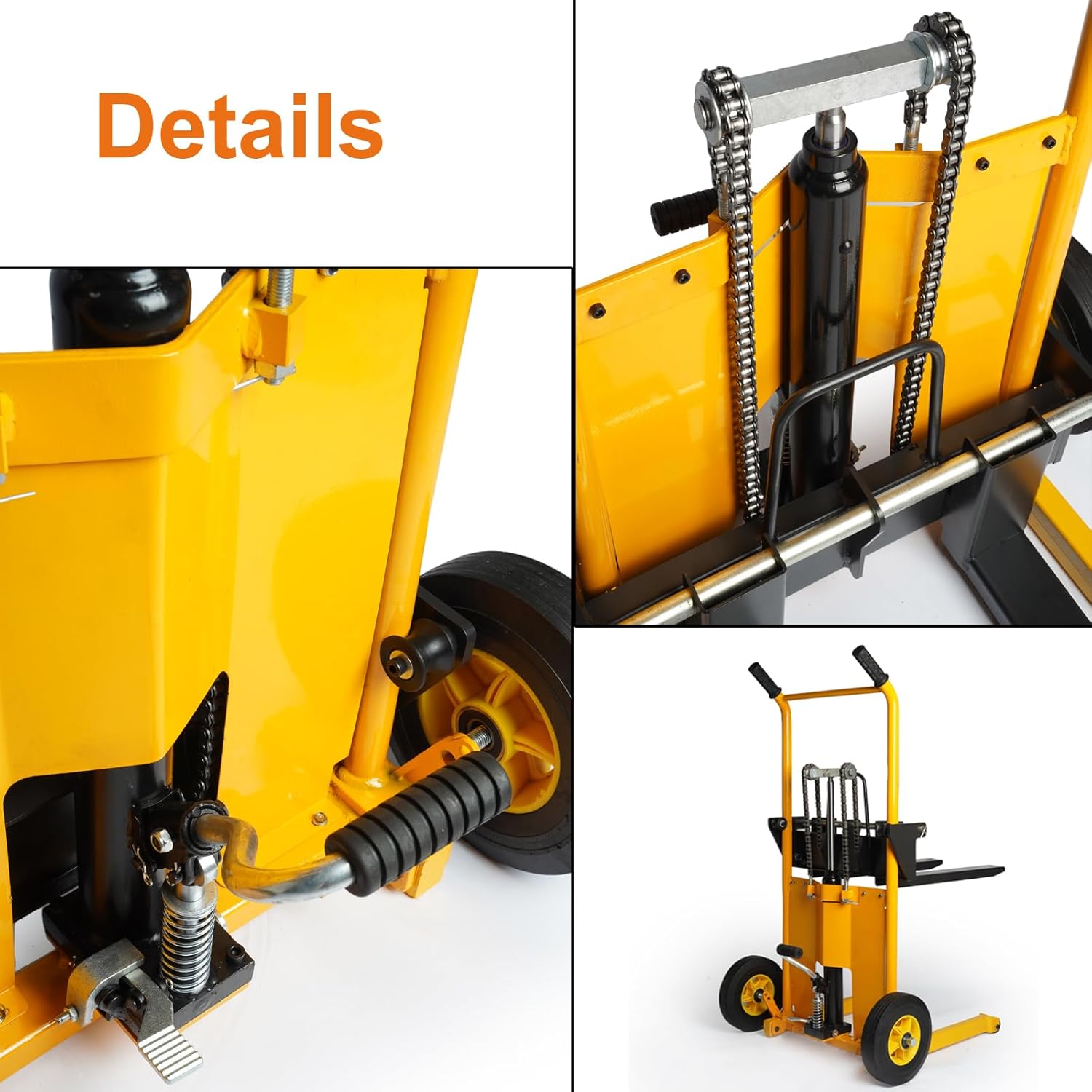 Legines Hydraulic Material Lift Truck Carrier Manual Lift Stacker Forklift Pallet Stakcer 440 lbs Capacity 35" Lift Height with Adjustable Forks and Fixed Legs,Pallet Truck Dolly Lift Table Fork Lift.